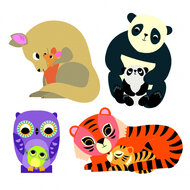 Djeco-Stickers Dierenmoeders met hun baby`s (18mnd) | Speel je Wijs